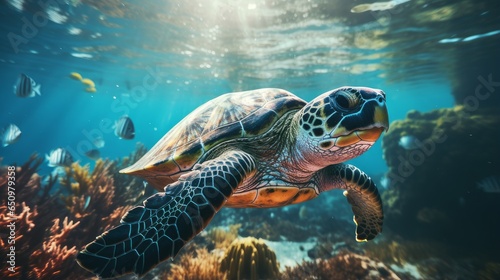 sea turtle underwater © Aliaksei