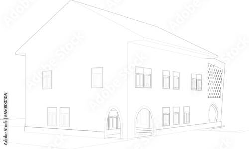 3D illustration of building project