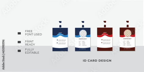 Modern and clean business company employee ID CARD template