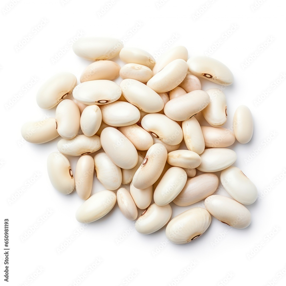 White beans isolated on a white background White beans isolated on a white background