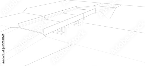 3D illustration of pedestrian bridge in concept