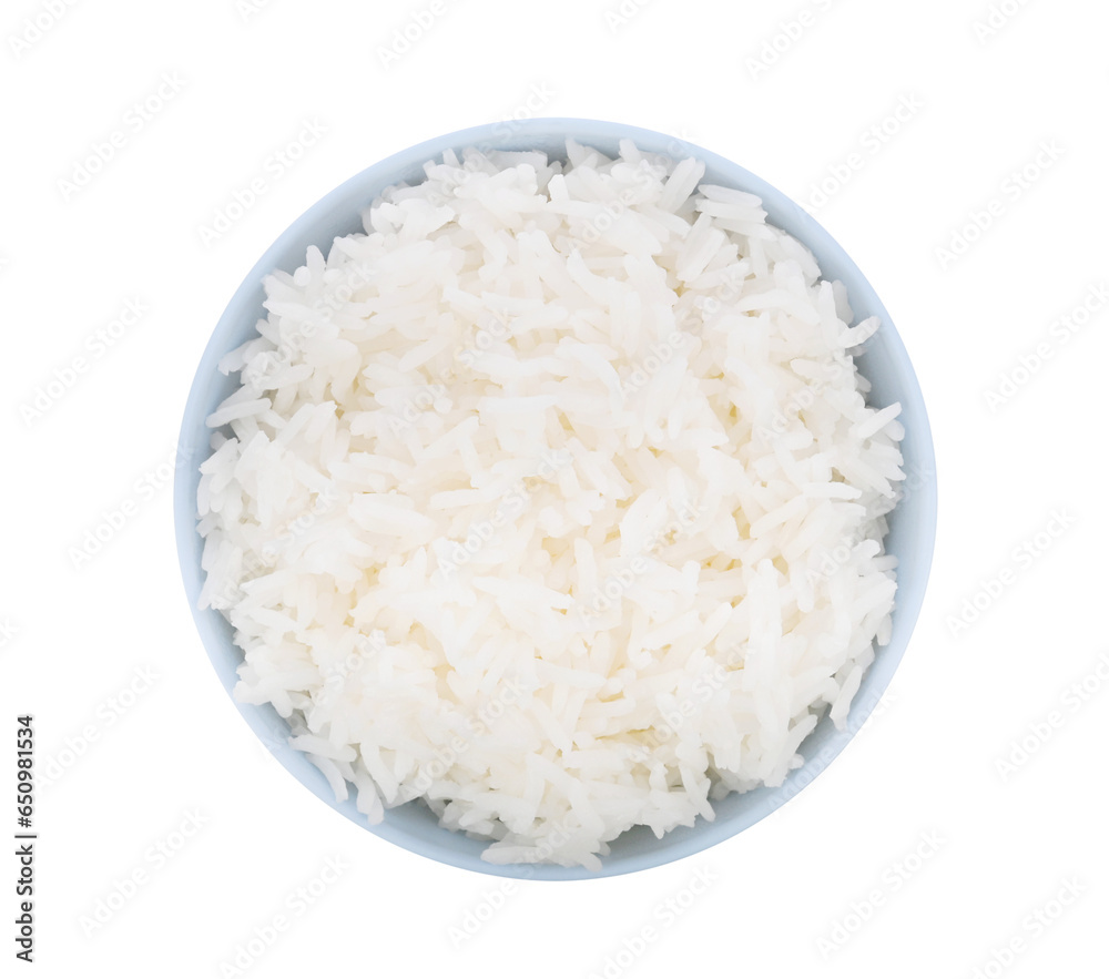 Rice in blue bowl on transparent png Rice in blue bowl on transparent png
