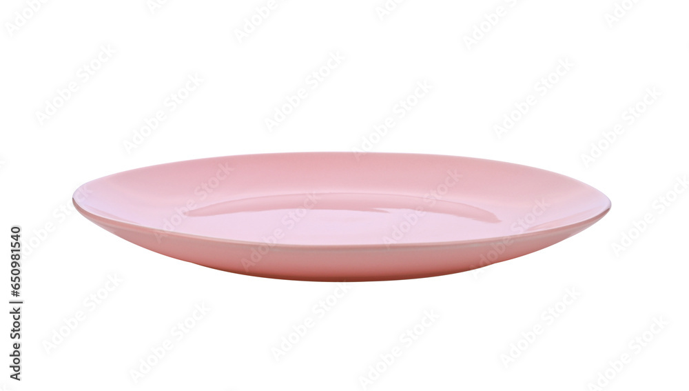 Pink ceramic plate on transparent png Pink ceramic plate on transparent png