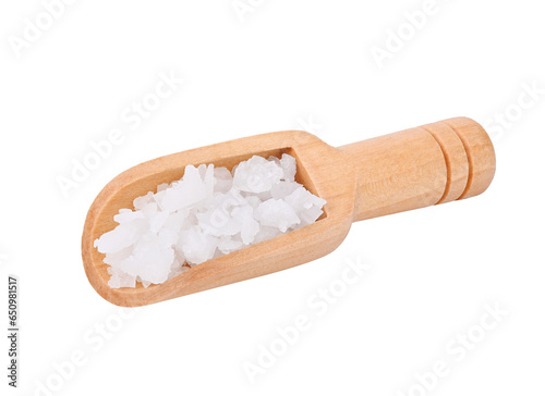 salt in wood scoop on transparent png