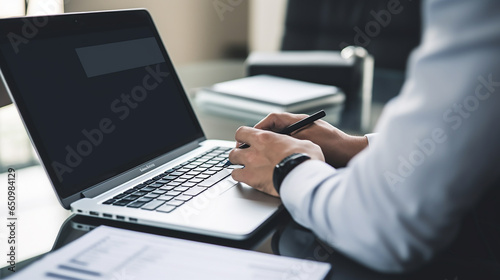 businessman working on laptop