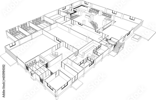 3D illustration of industrial building