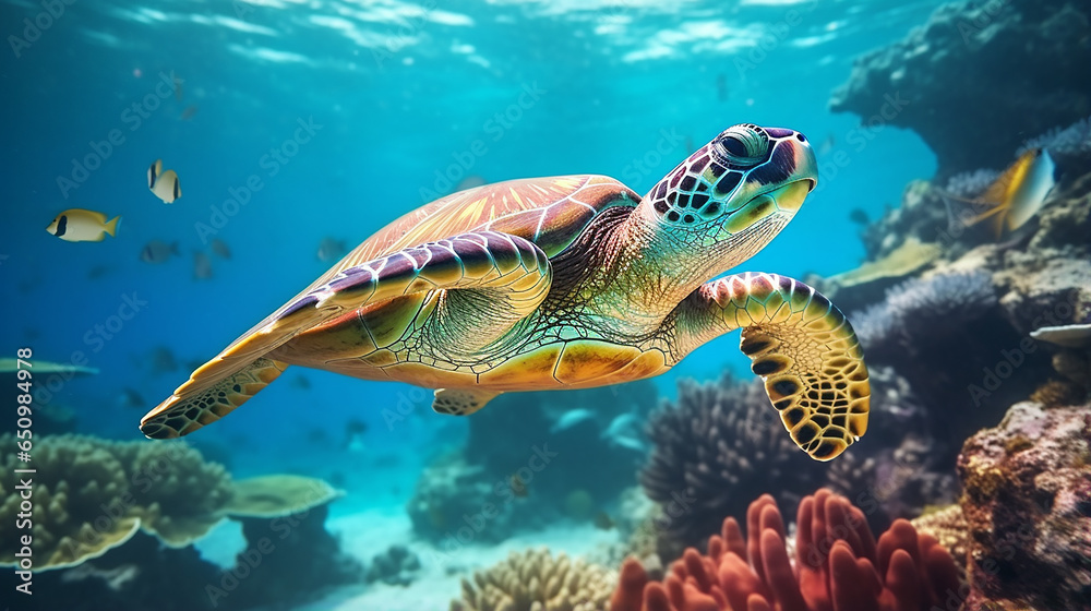 sea turtle coral leaf sea turtle coral leaf