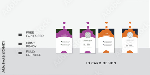 Modern and clean business company employee ID CARD template