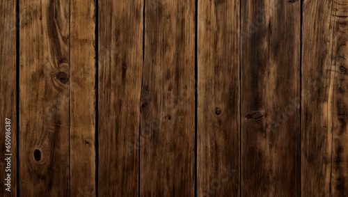 Absolutely realistic texture of old wooden dark wood. Dark brown wood texture. Grunge boards vertical texture. Generative ai.