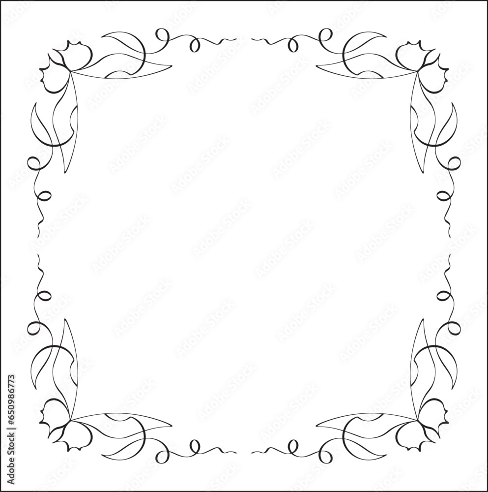 Elegant black and white ornamental frame with butterflies, decorative border, corners for greeting cards, banners, business cards, invitations, menus. Isolated vector illustration. Elegant black and white ornamental frame with butterflies, decorative border, corners for greeting cards, banners, business cards, invitations, menus. Isolated vector illustration.