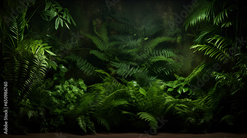 Create a lush and immersive background filled with green ferns.