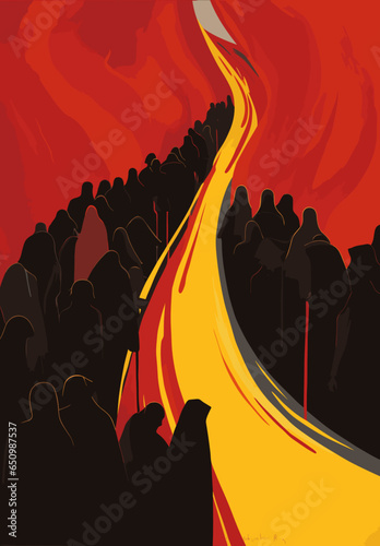Exodus cover, yellow and red 1980s style.