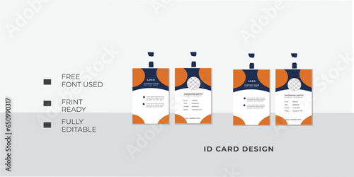 Modern and clean business company employee ID CARD template