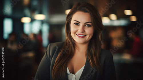 The smart businesswoman chubby in the office