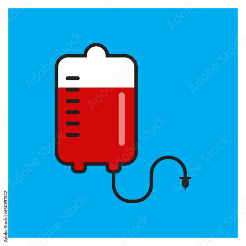 Blood bag icon. transfusion vector illustration. infusion sign symbol