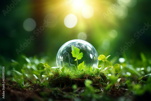light bulb, green energy. generative ai. environmentally friendly types of energy.
