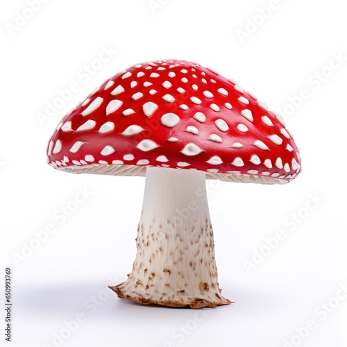 Fly agaric mushrooms isolated on a white background