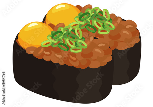 Natto and Quail Egg Nigiri Sushi