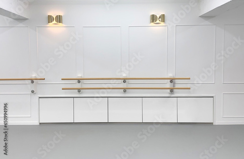 ballet dance studio wall with barre