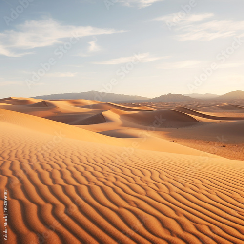 Sand dunes in a desert background