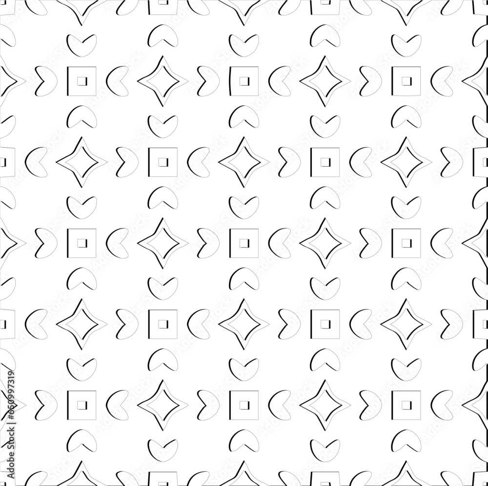 Abstract background with figures from lines. Black and white texture for web page, textures, card, poster, fabric, textile. Monochrome pattern. Repeating design. Abstract background with figures from lines. Black and white texture for web page, textures, card, poster, fabric, textile. Monochrome pattern. Repeating design.