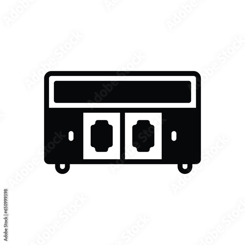 Black solid icon for cabinet