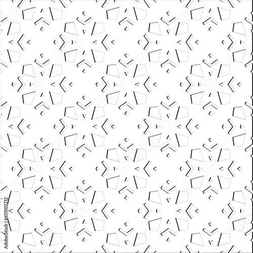 Abstract  background with figures from lines. Black and white texture for web page, textures, card, poster, fabric, textile. Monochrome pattern. Repeating design.
