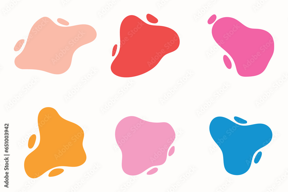 Collection of hand drawn flat abstract shapes. Irregular shape. Collection of hand drawn flat abstract shapes. Irregular shape.