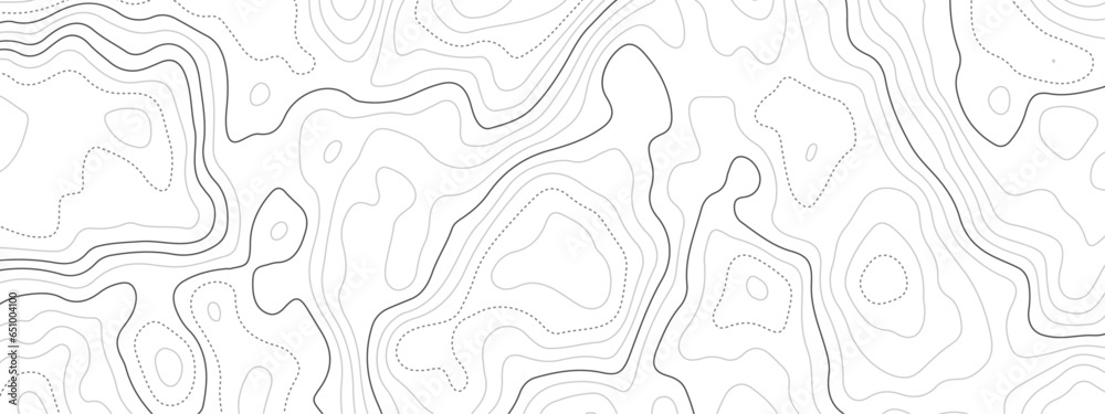 Abstract wavy topographic map. Abstract wavy and curved lines background. Abstract geometric topographic contour map background.