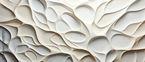 Abstract wavy surface made of white paper sheets.Texture as background wallpaper Banner