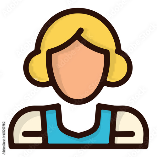 Icon of brunette woman wearing traditional dress