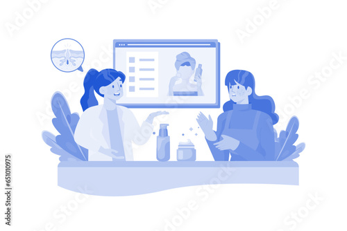 A dermatologist diagnoses and treats skin conditions.