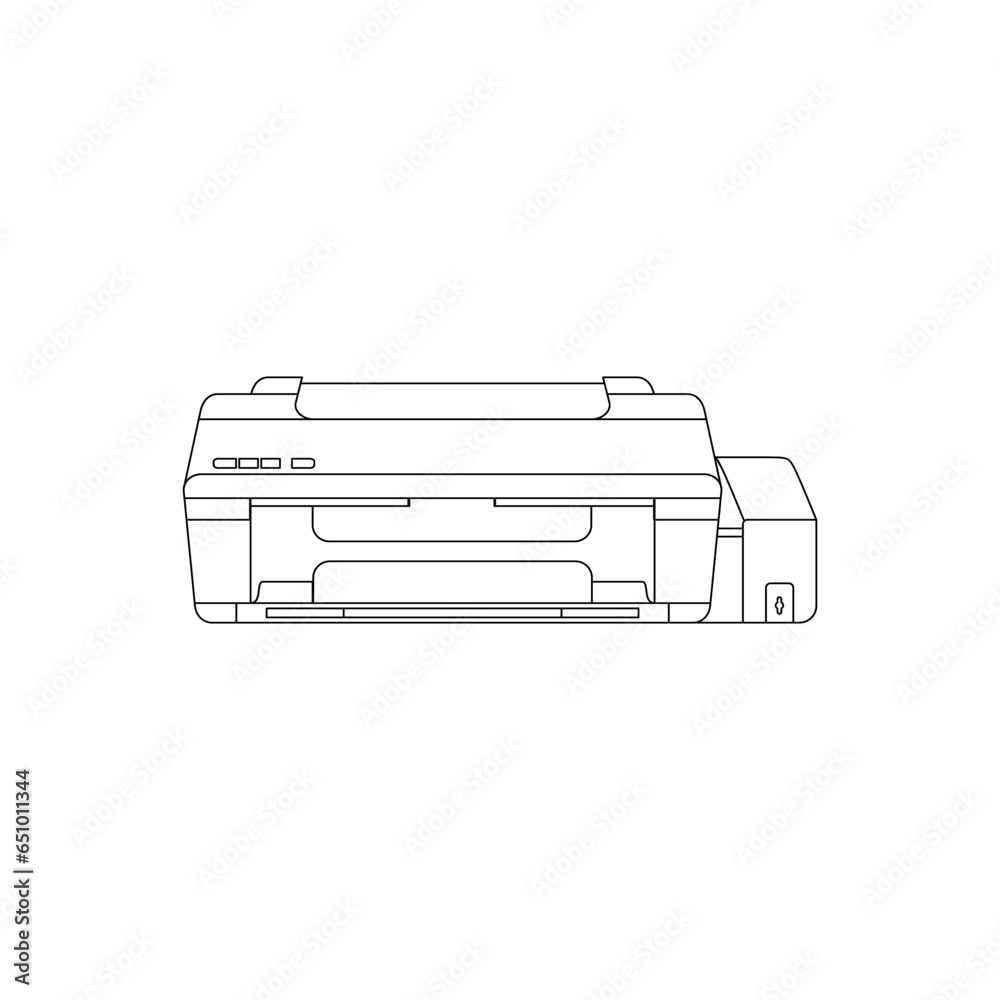 Large inkjet printer in outline icon trendy style vector illustration