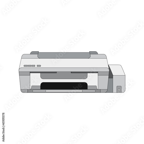 Large Inkjet Printer in lineal white color icon. A3 ink tank printer vector illustration for office and business. Top choice editable graphic resources for many purposes.