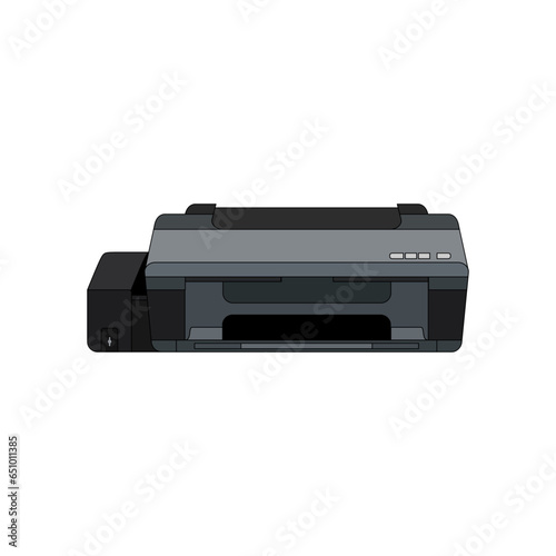 Large Inkjet Printer in lineal grey color icon. A3 ink tank printer vector illustration for office and business. Top choice editable graphic resources for many purposes.