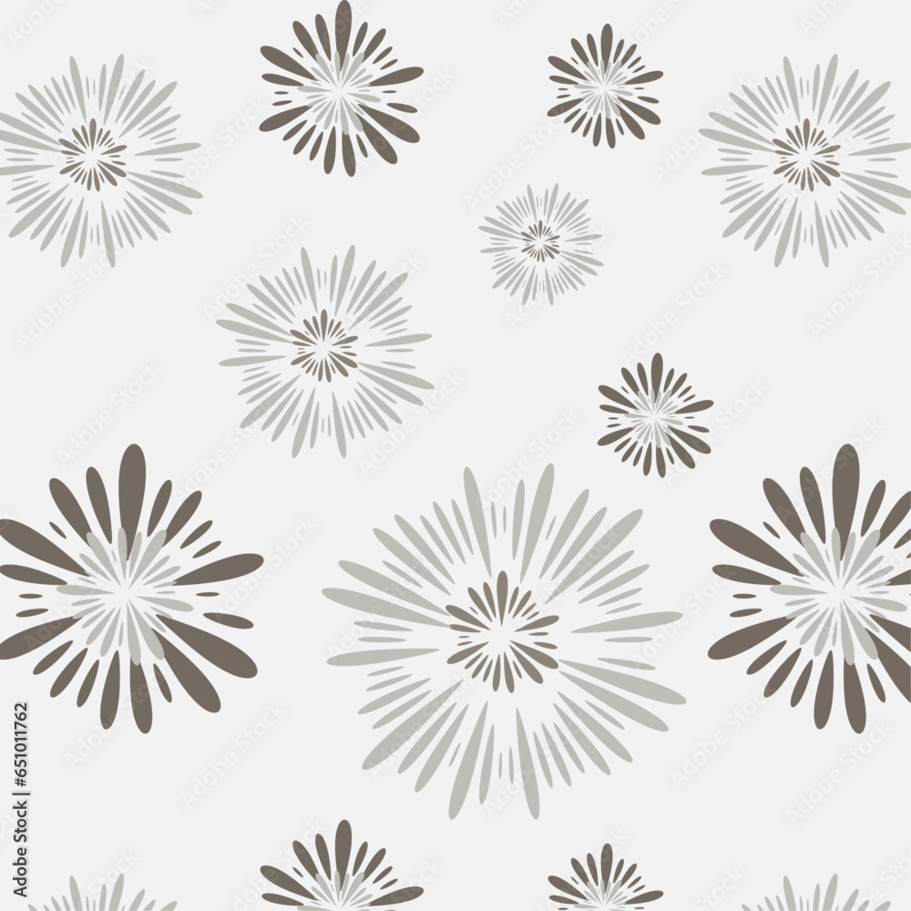 Seamless pattern. Simple flat floral motif