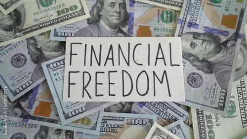 Concept of financial freedom by having a lot of money photo