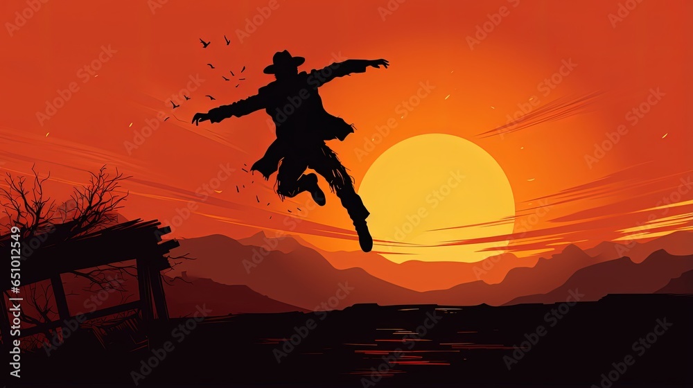 silhouette dancer man with hat silhouette dancer man with hat