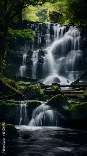 Cascading Waterfall Serenity  9 16 format