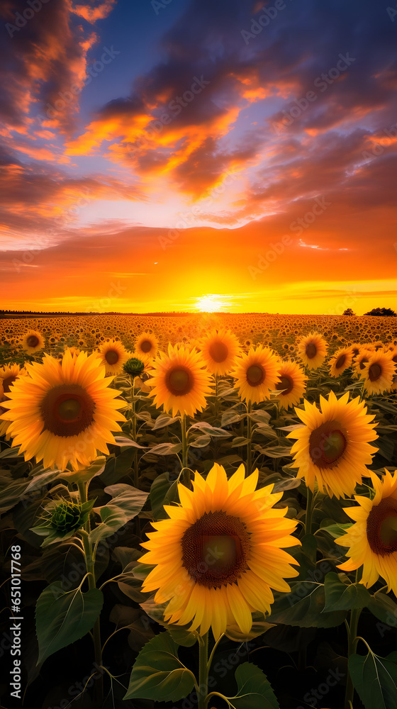Sunflower Field Sunrise, 9:16 format