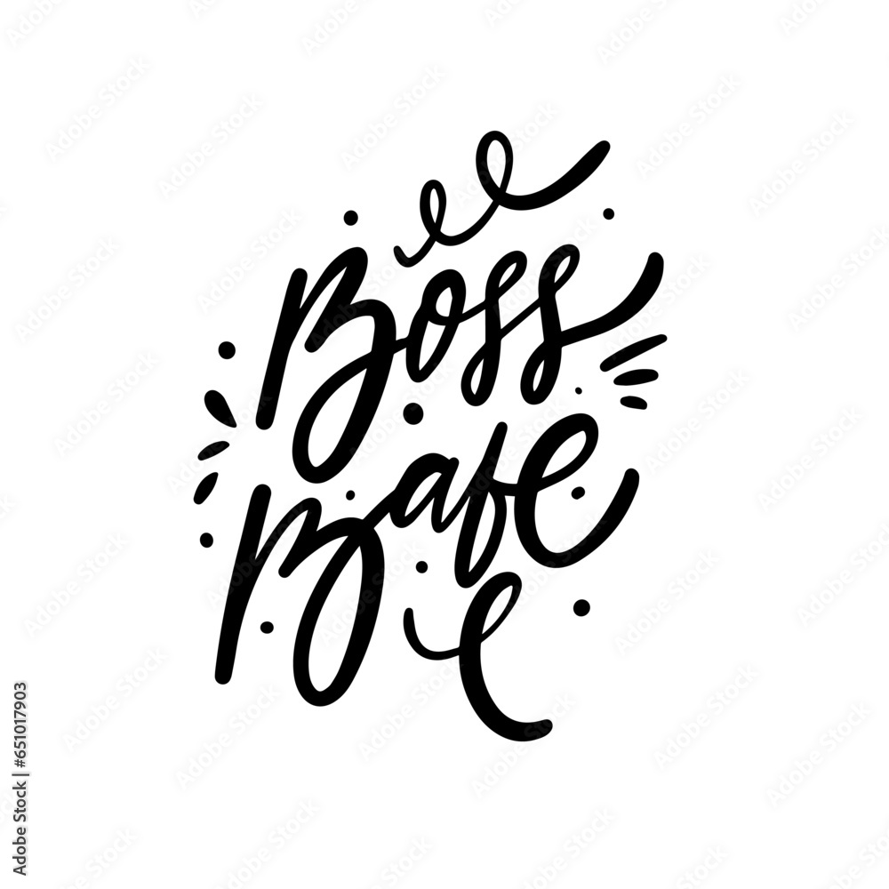 Boss babe calligraphy phrase. Beauty sign logo text black color vector. Boss babe calligraphy phrase. Beauty sign logo text black color vector.