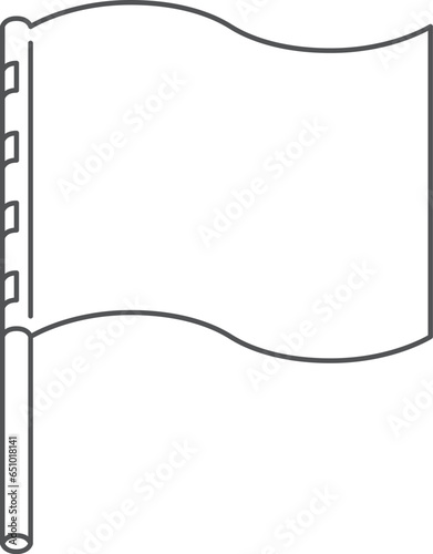 駅関連の線画単品イラストアイコン　手旗