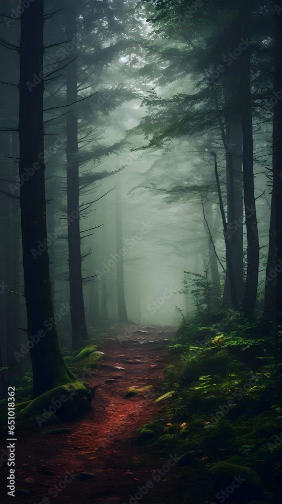 Misty Forest Morning, 9:16 format