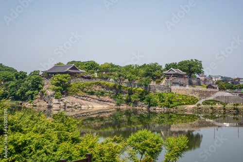 Beautiful view of the Jinjuseong Fortress landscape, Jinju, Korea photo