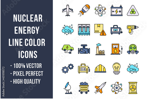 Nuclear Energy Flat Icons