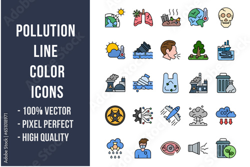 Pollution Flat Icons photo