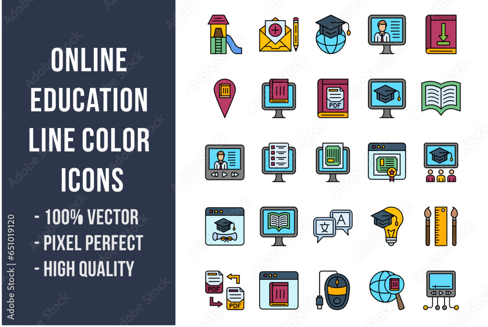 Online Education Flat Icons Online Education Flat Icons