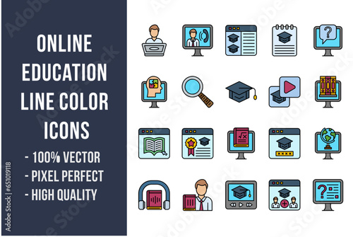 Online Education Flat Icons