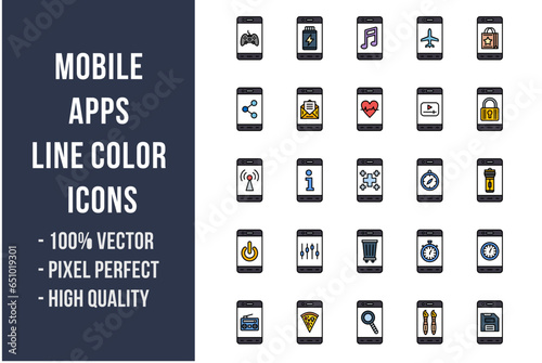 Mobile Apps Flat Icons