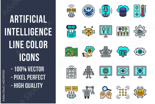 Artificial Intelligence Flat Icons